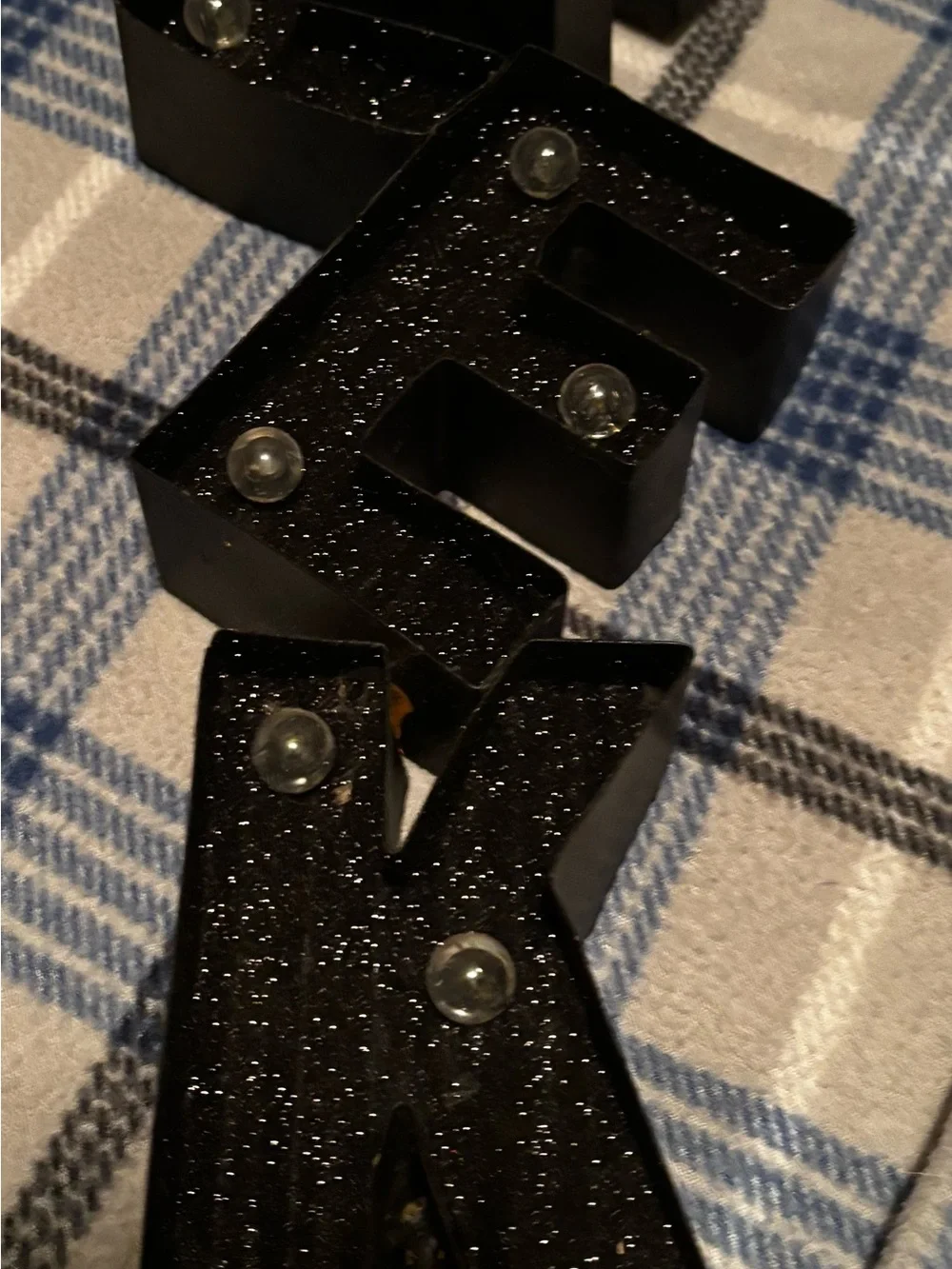 Black Glitter Marquee Letter Keychain - Men Accessories